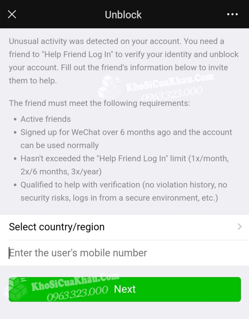 Hướng Dẫn Mở Khoá Wechat